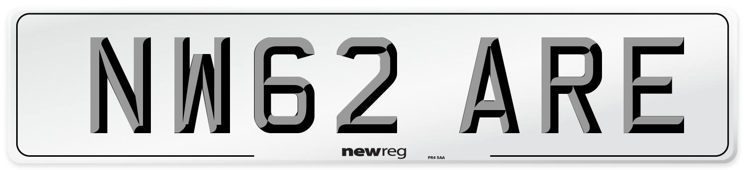 NW62 ARE Number Plate from New Reg